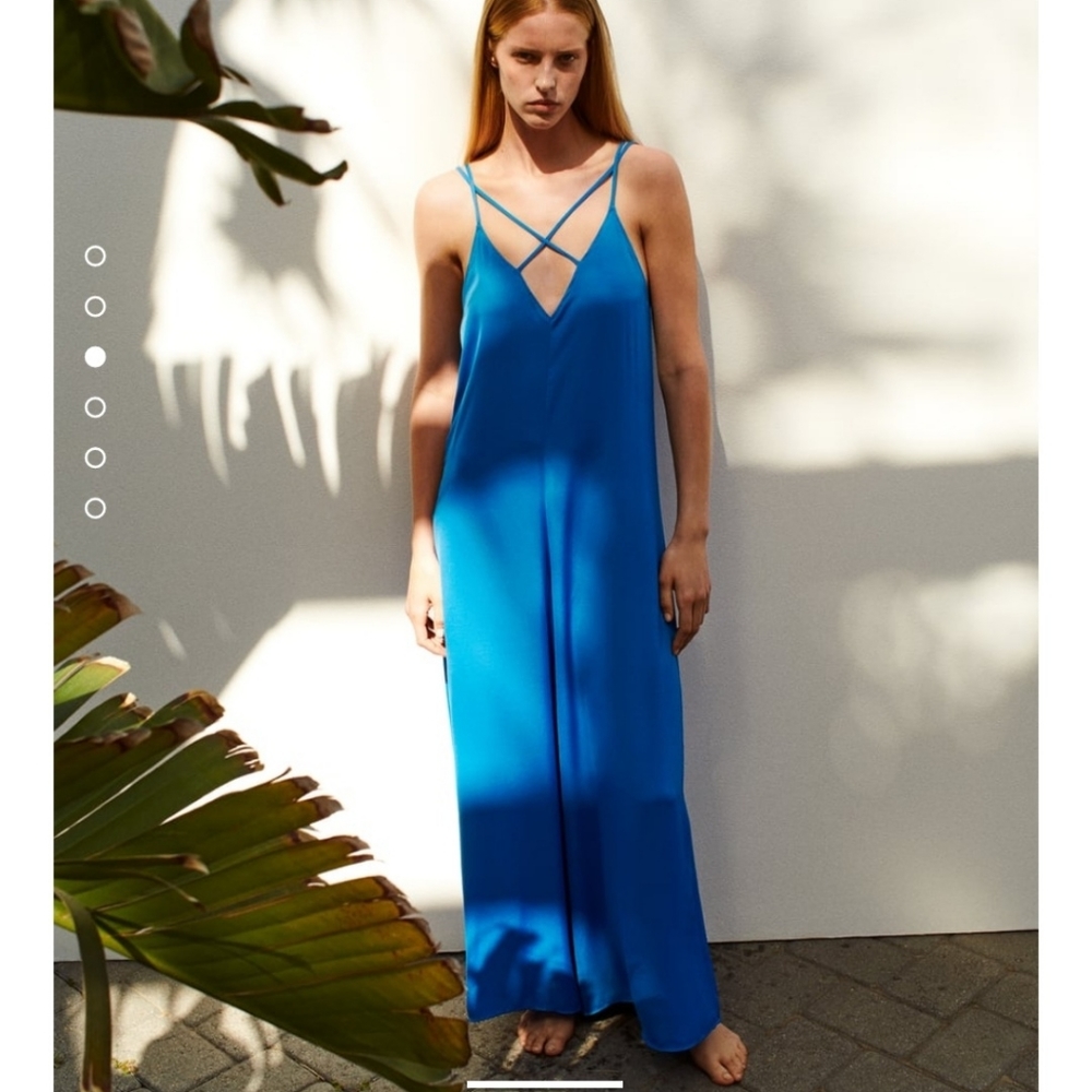 Zara brand Satin Effect Oversized Jumpsuit